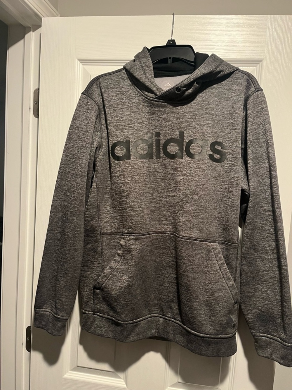 adidas Gray Pullover Hoodie with Black Logo